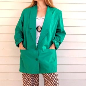 80s Green Cotton Jacket Vintage 8 New